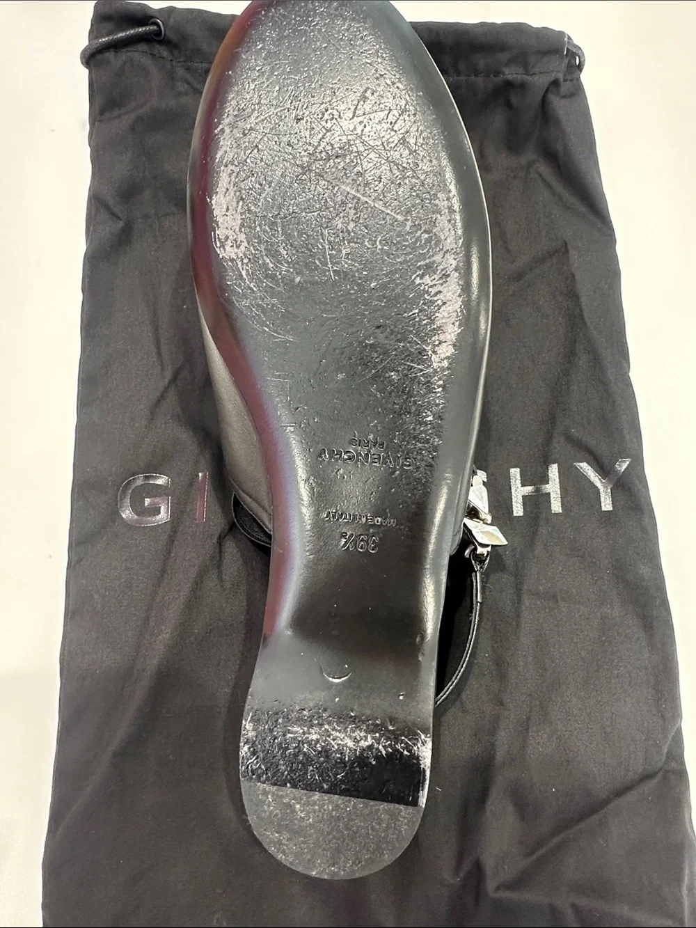 Givenchy Black Leather Slip-On Loafer with Silver Hardware